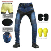 Vaqueros de motorista transpirables de kevlar para hombre